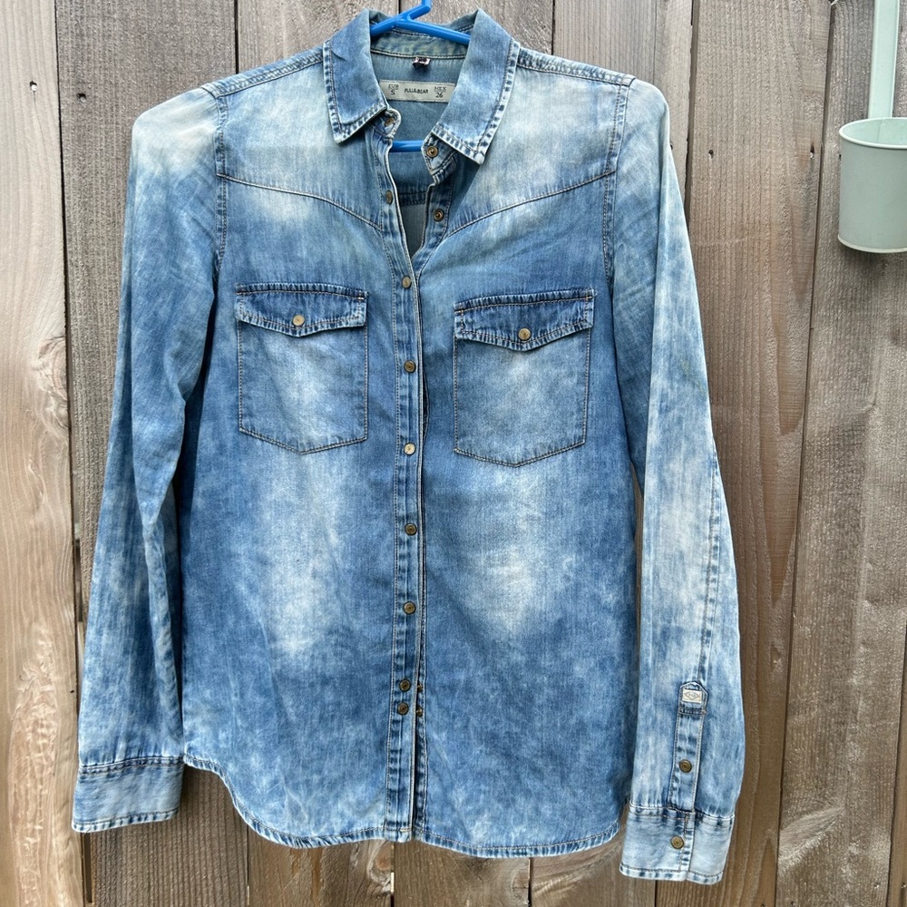 Pull&Bear Light Blue Denim Shirt